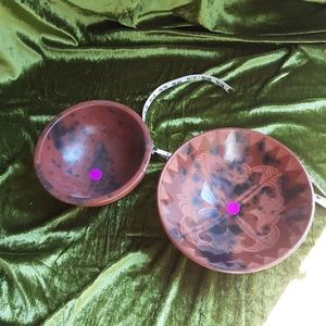 SOLD - Set/2 Handmade Indonesian Terracotta Bowls
